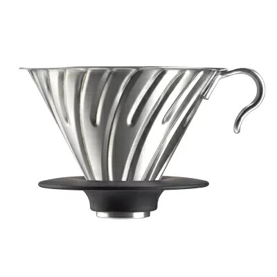 Hario v60 metal - metal, coffee